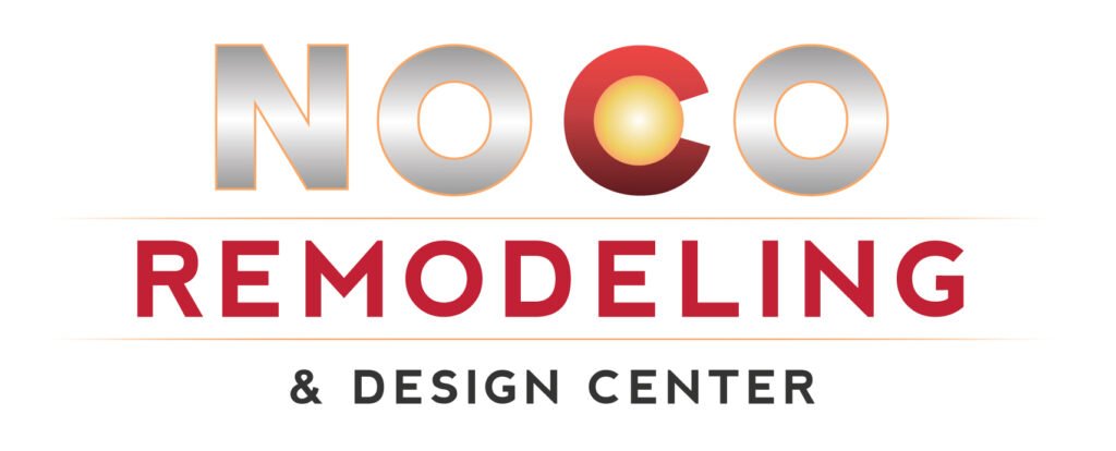 NOCO Remodeling & Design Center logo with red, silver, and gold branding